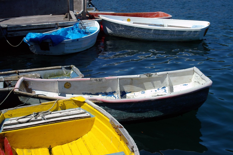 At the end of the wharf I found all these colorful dinghys.
