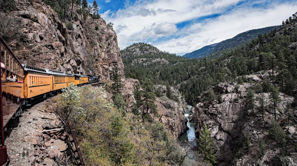 A visit to Durango isn't complete until you ride the Durango-Silverton Narrow Gauge rail road! Spectacular views from the historic train. Just sit back and enjoy. For this shot, I went outside on the platform of the last car to get a shot along the whole length of the train.
#railroad
#train
#historic_rail_journey
#adventure
#history