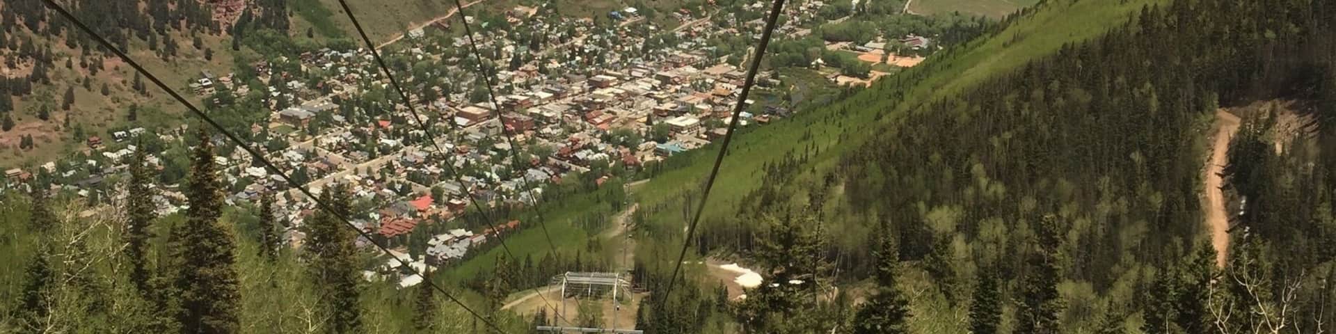 View of Telluride from the gondola coming down from Mountain Village
