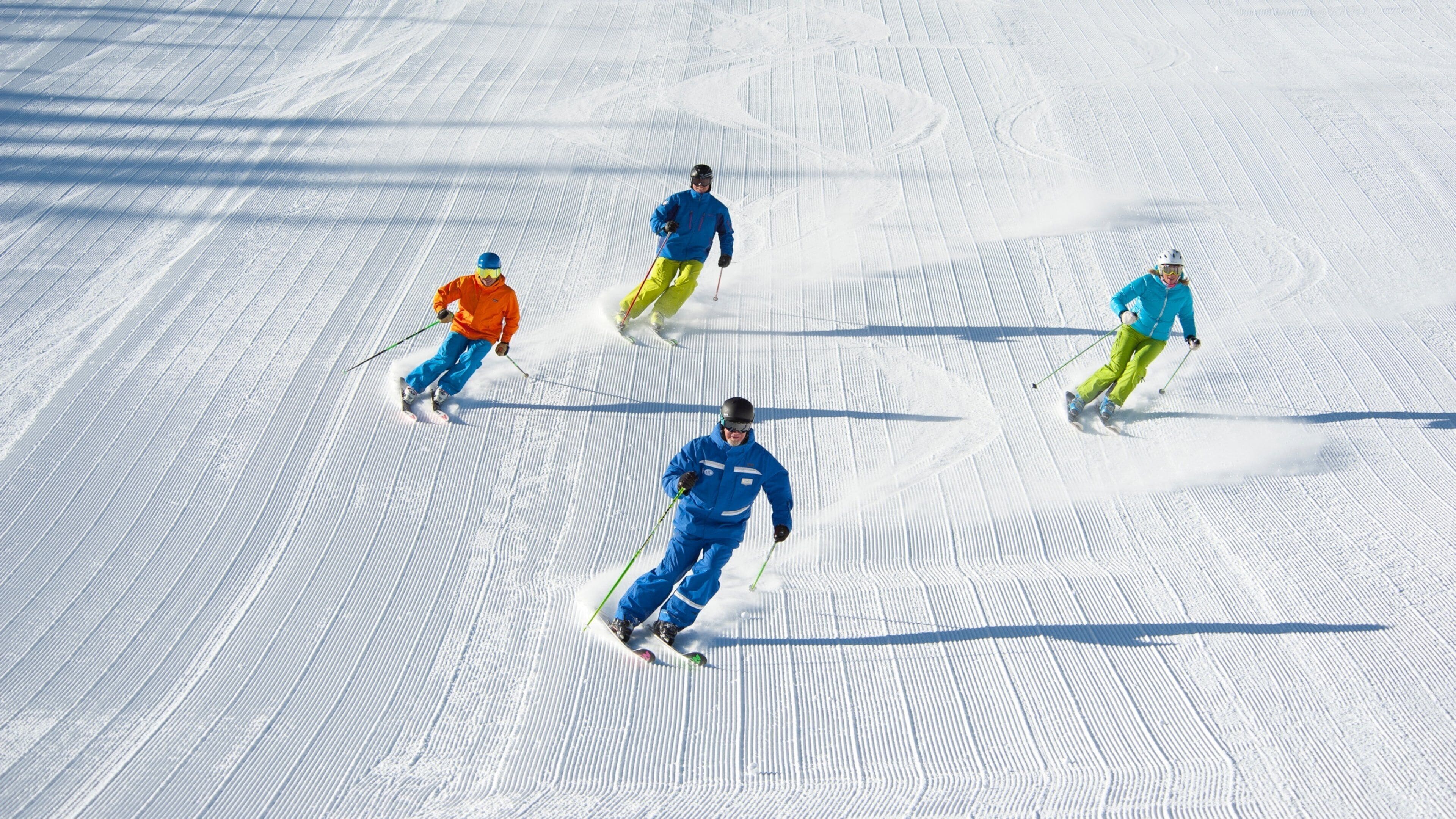 Vail - Beaver Creek featuring snow and snow skiing as well as a small group of people