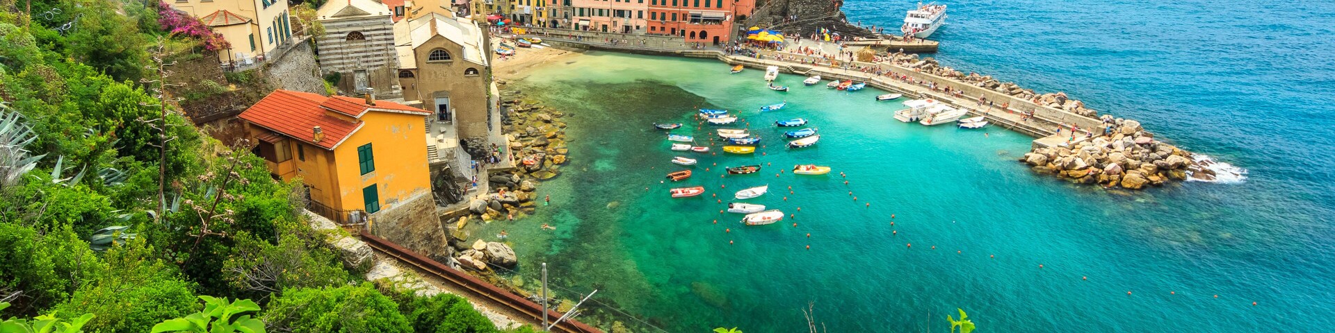 Panorama of Vernazza, Cinque Terre National Park,Liguria,Italy,Europe