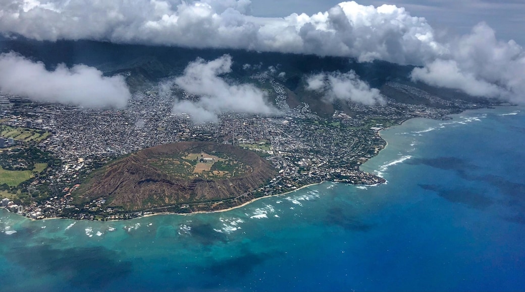 Aerial view of Waikiki and the Diamond Head. Absolutely breathtaking! #AboveItAll
