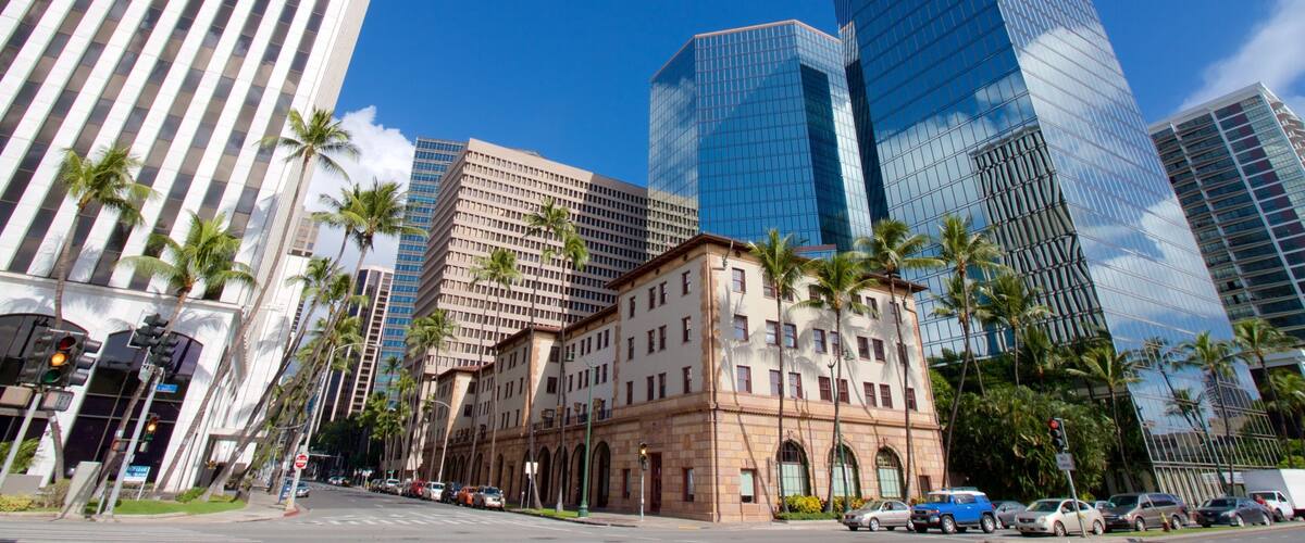 Oahu Island featuring skyline, modern architecture and a city