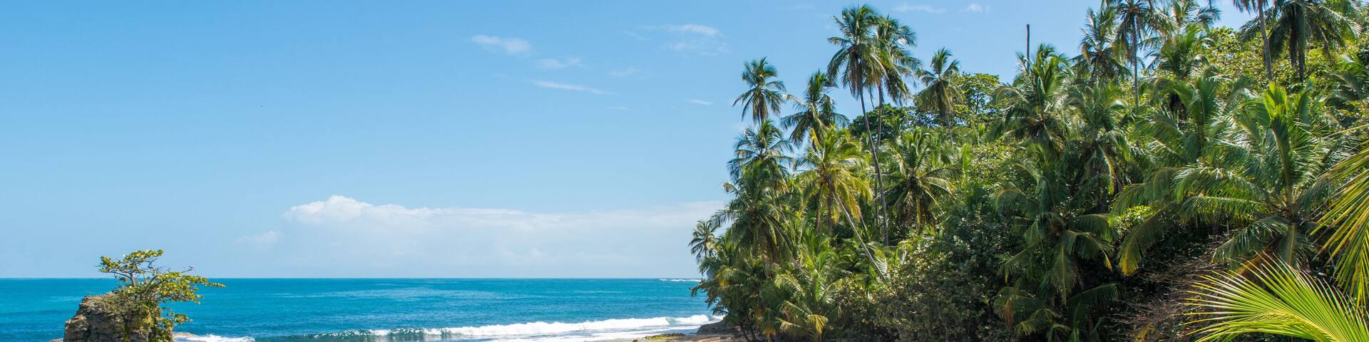 Wild caribbean beach of Manzanillo at Puerto Viejo, Costa Rica