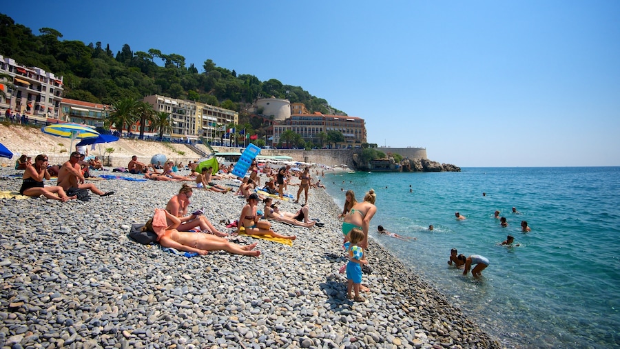 Nice which includes swimming, a pebble beach and a coastal town