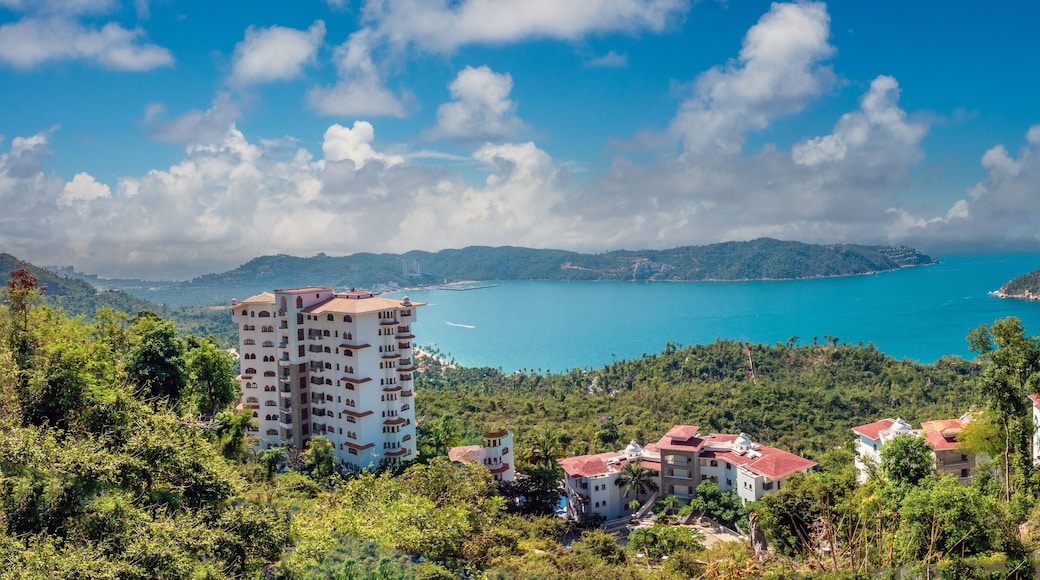 Panoramic view of Puerto Marqués Bay, Acapulco, Guerrero, Mexico