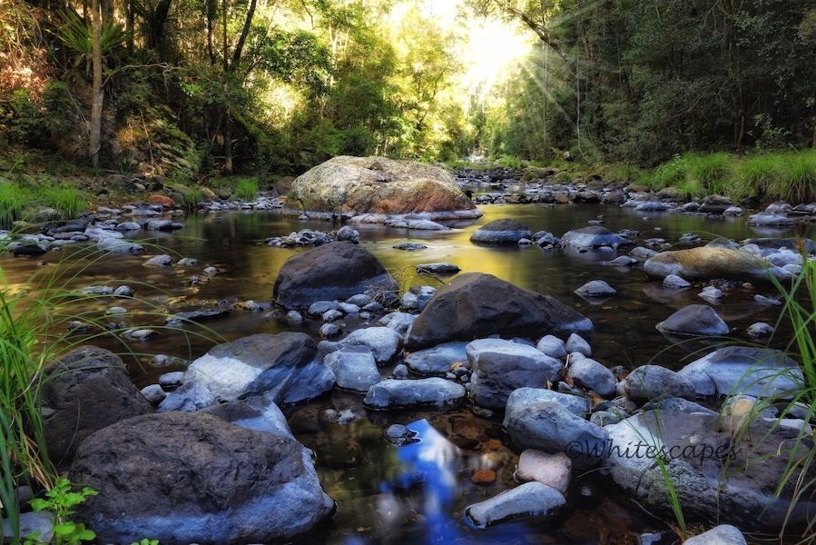 Killarney Glen, within the Scenic Rim of Queensland and part of Qld National Parks is such a beautiful spot. After a steep walk down (feels steeper going back) you come across a wonderful pebble filled creek and azure waters flowing into a heart shaped pool. Here you'll find repellers, overseas tourists and even young backpackers in their underwear because they forgot their swimmers. I just wanted to find it and take a few photos. Take snacks and water. There are facilities nearby. #queensland #hiking