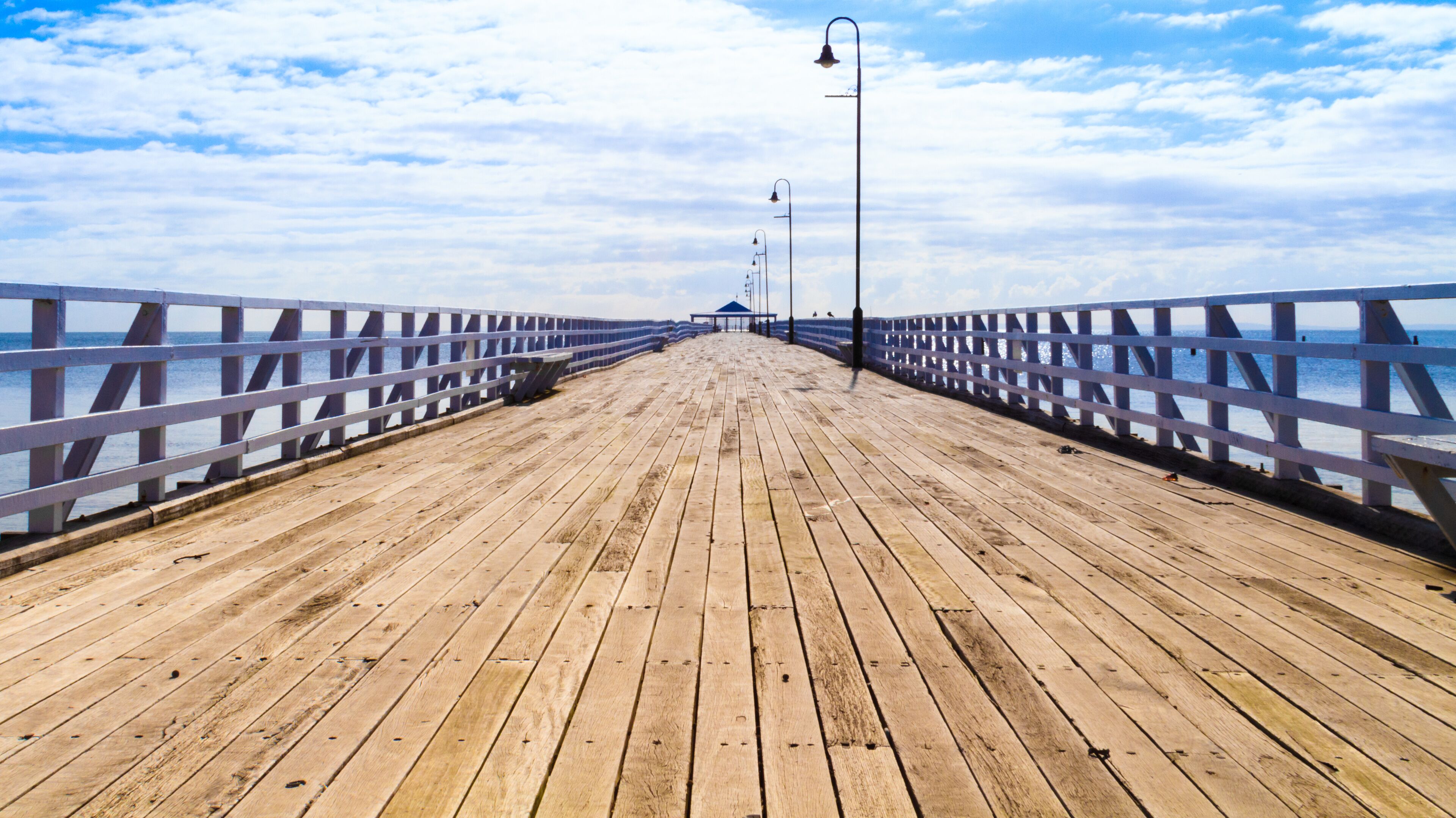 Pier in the Summer Sun.  The historic Shorncliffe Pier built in 1884.