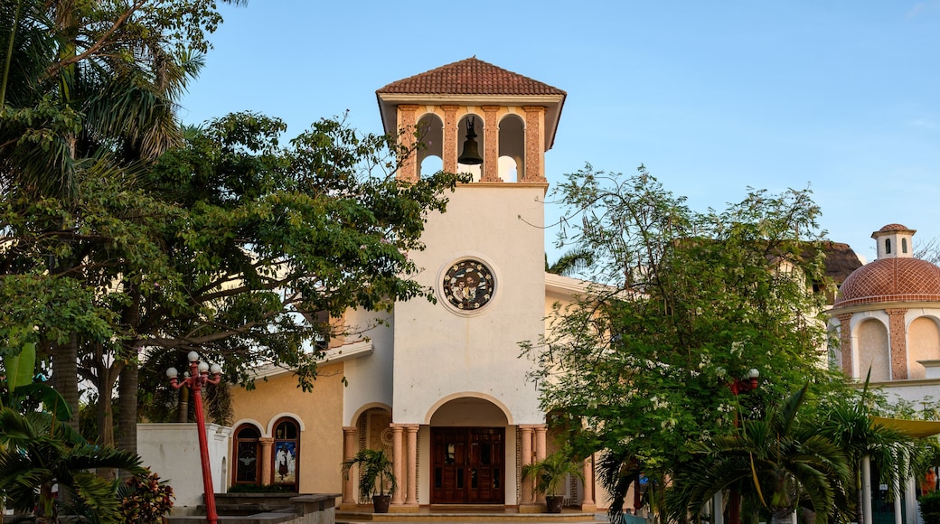 Church "Parroquia San José Obrero" in Puerto Morelos, Quintana Roo, Mexiko in the morning