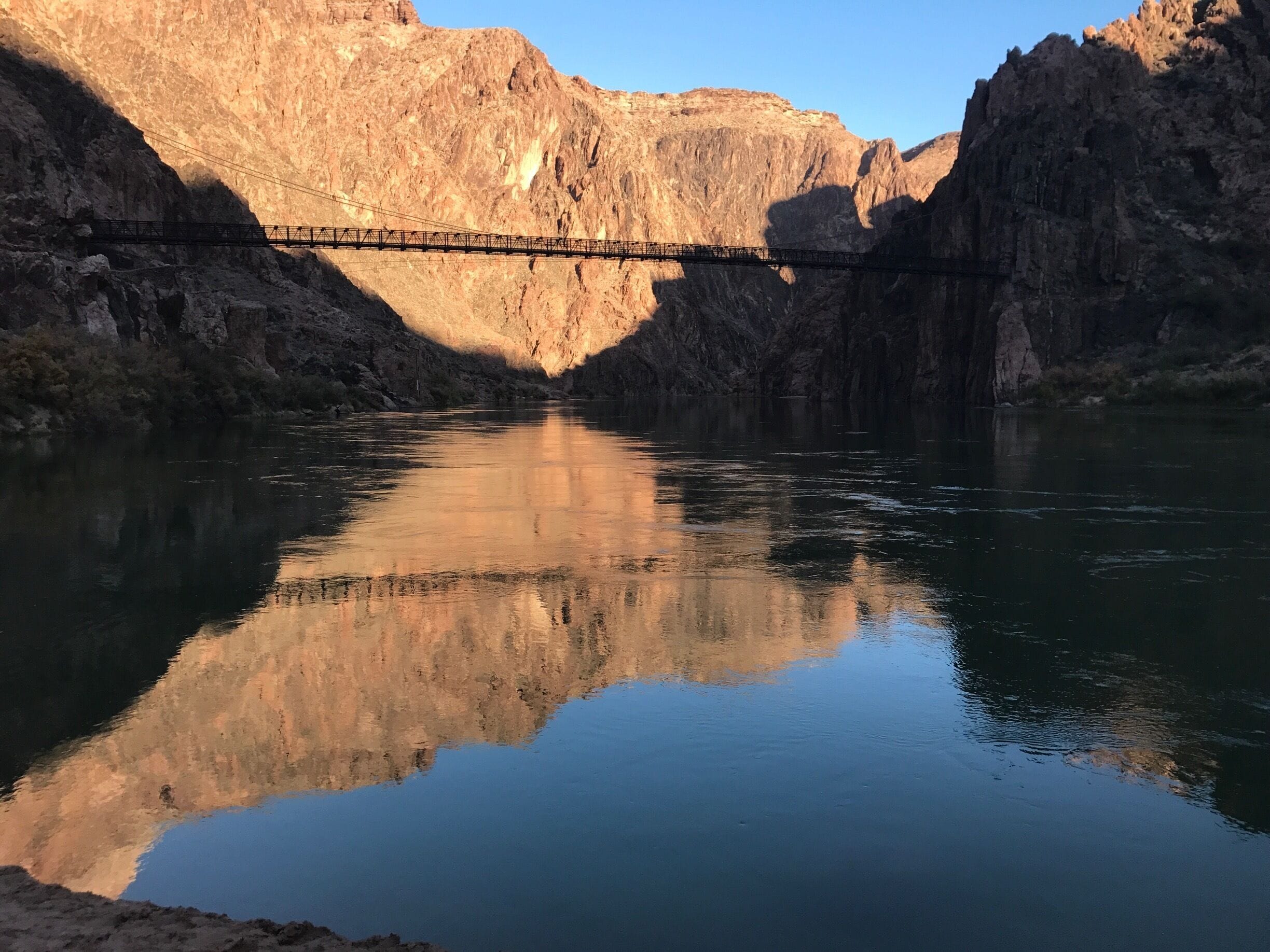 Enjoyed this reflective view and listening to the sound of the Colorado River on the sand beach. 

#river #bridge #reflection #hiking #parks #nationalpark #rocks #canyon #Mountains #red #BeachTips