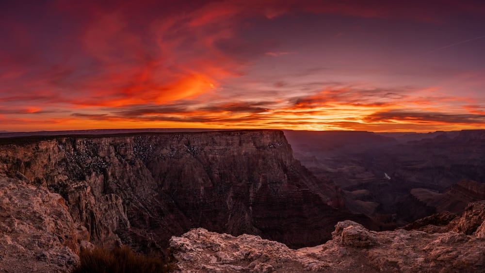 Dramatic Panorama of Sunset from Lipan Point
