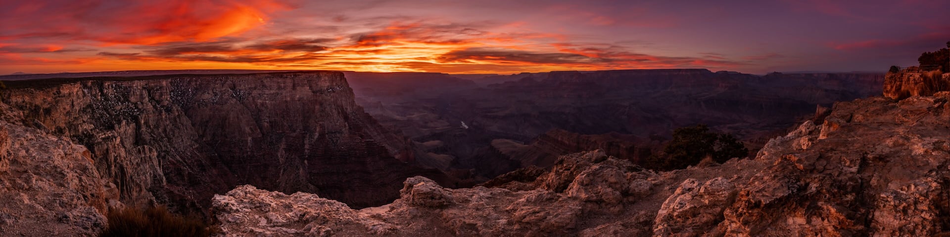 Dramatic Panorama of Sunset from Lipan Point
