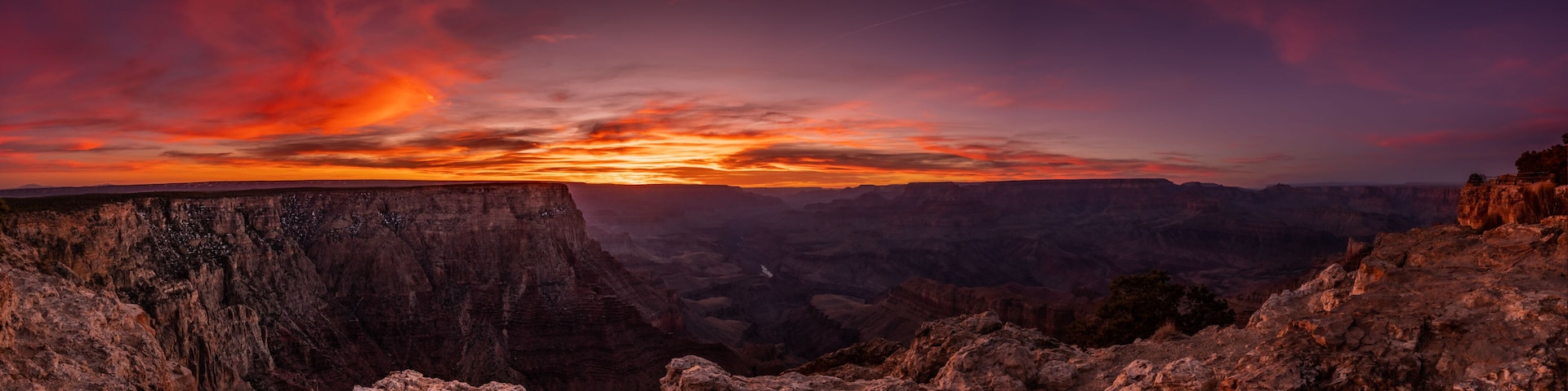 Dramatic Panorama of Sunset from Lipan Point