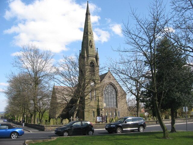 St Andrew's parish church, Radcliffe, Greater Manchester, seen from the west