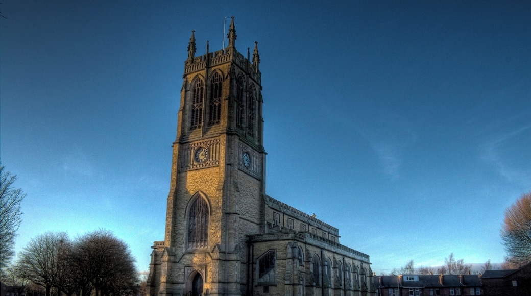 Parish church of SS Thomas and John, Radcliffe, Greater Manchester, seen from the southeast. An HDR image from 3 exposures.
