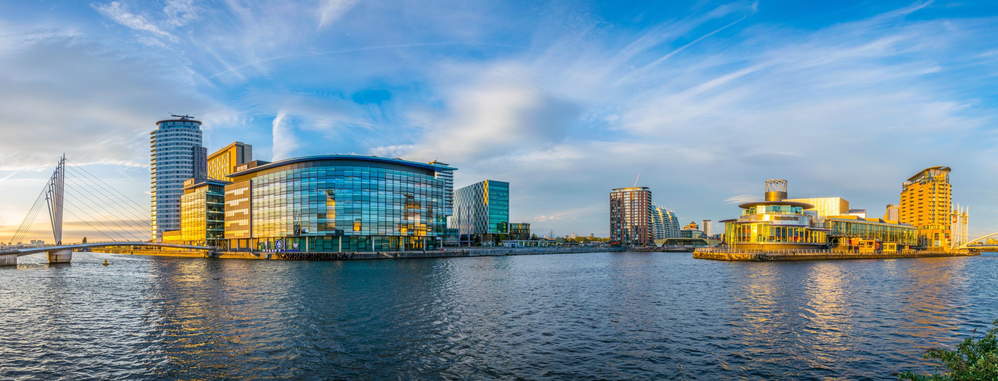 View of the Lowry theater and the mediacity UK in Manchester, England