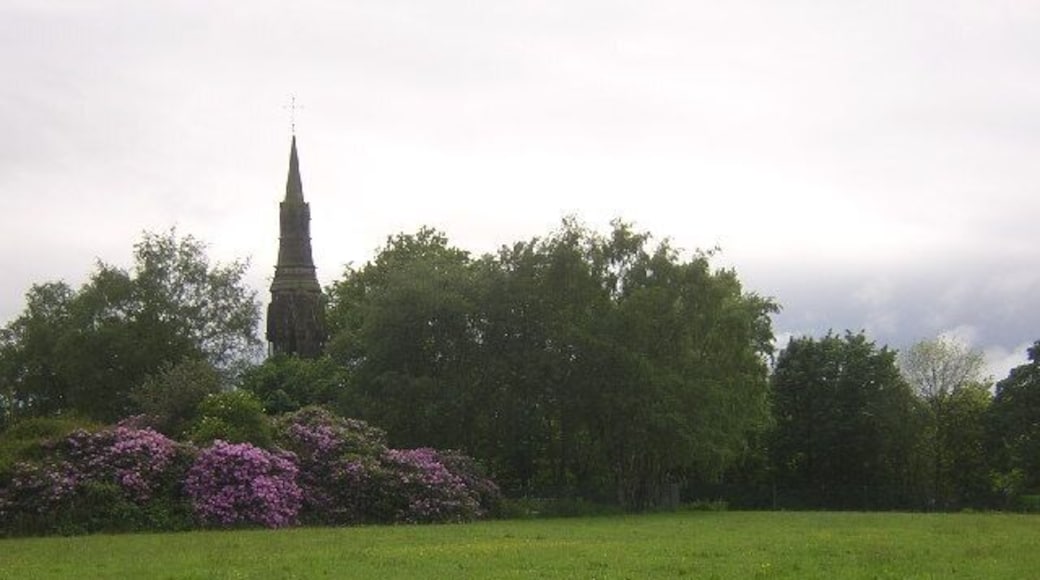 Earl of Ellesmere's memorial monument. Standing behind houses on Leigh Road, Worsley, this monument to Francis Egerton, 1st Earl of Ellesmere used to be much taller - the central tower was removed, and the top placed on the base.