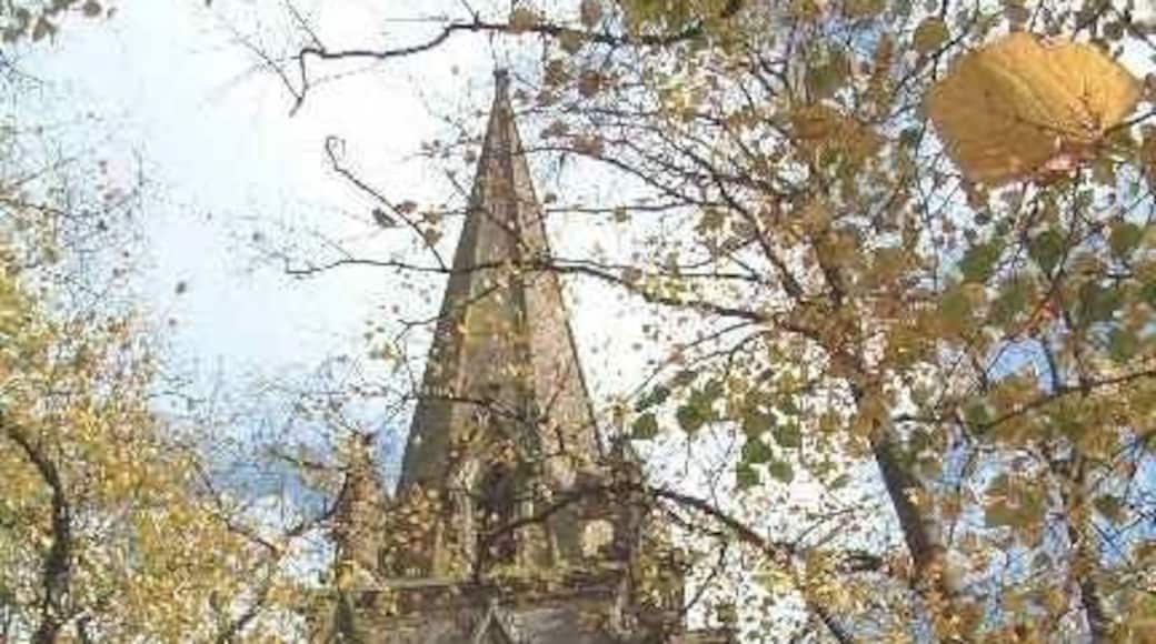 West tower and spire of St Mark's parish church, Worsley, Greater Manchester