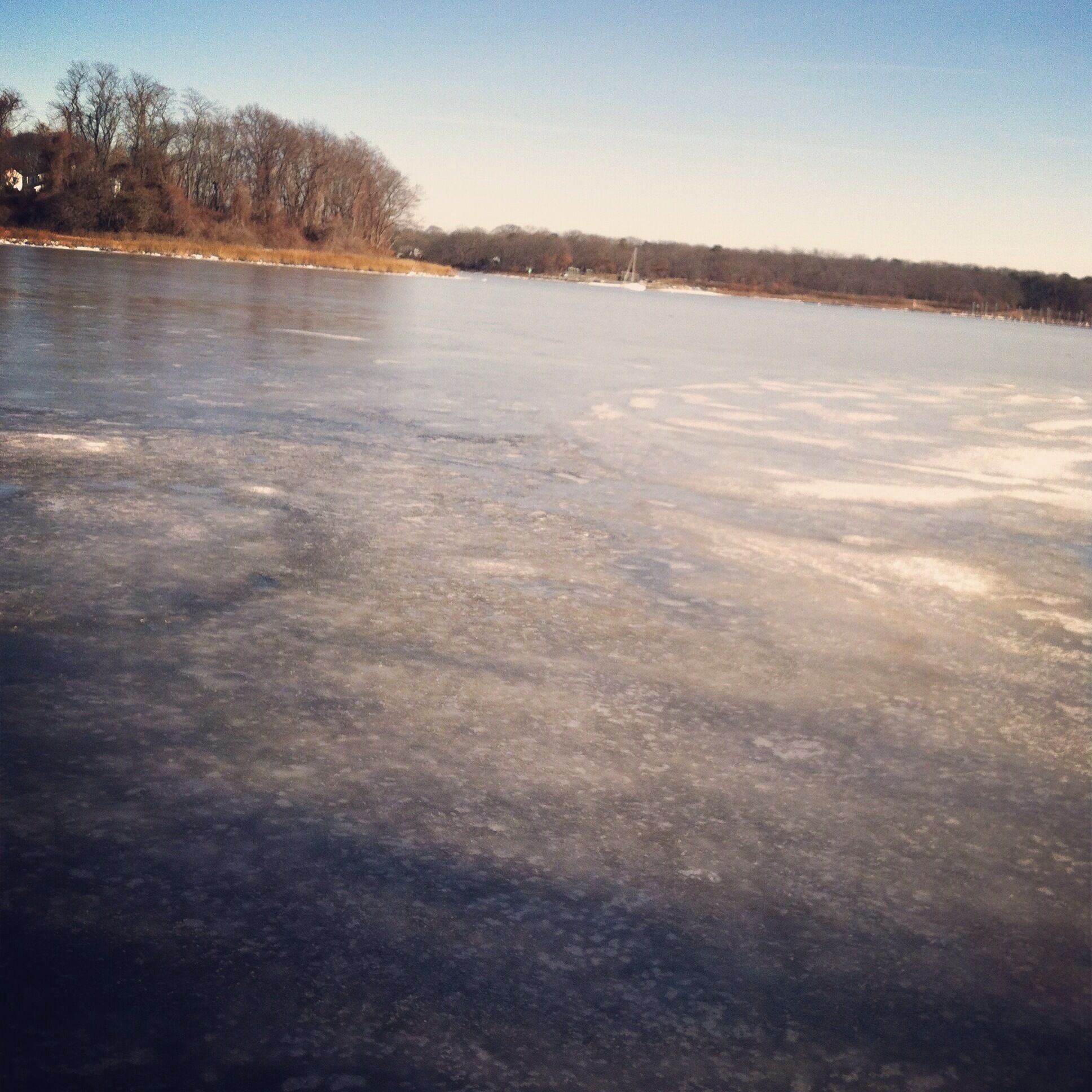 Standing on frozen ocean