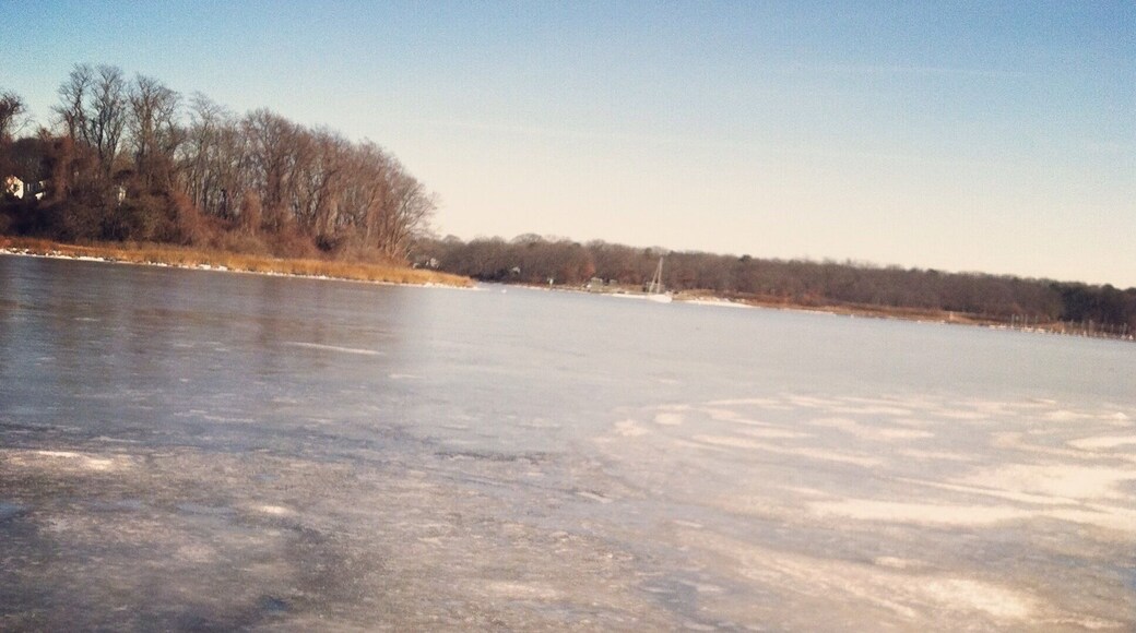 Standing on frozen ocean