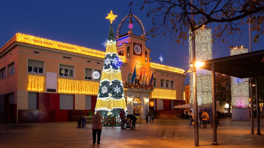 City Hall, Santa Coloma de Gramenet decorated for Christmas, Barcelona, Spain
