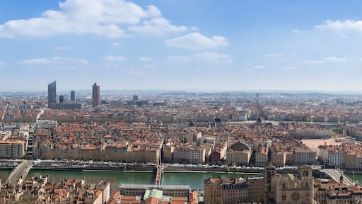 Panoramic view of the city of Lyon, France.