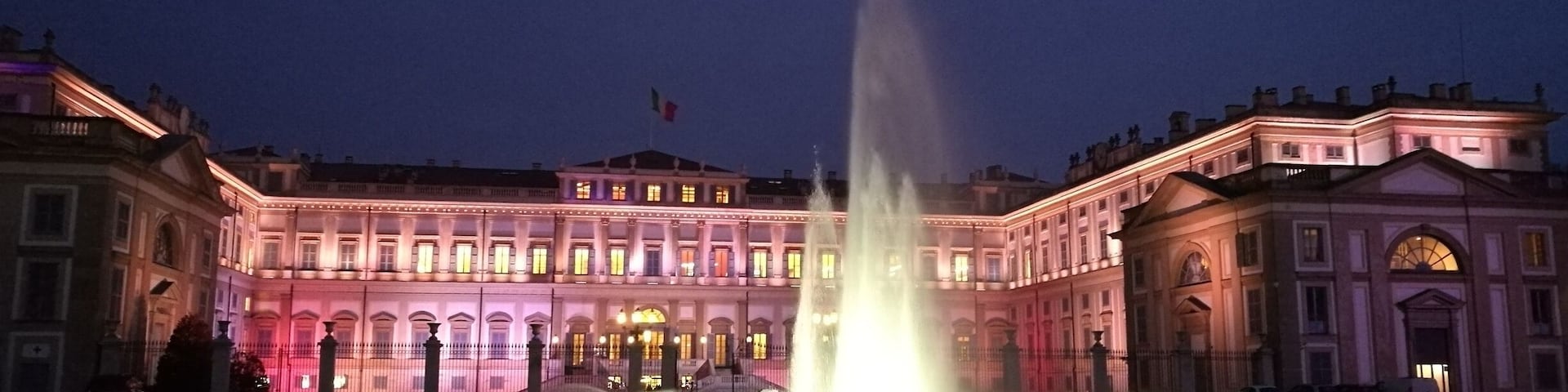The amazing Royal Villa of Monza by night