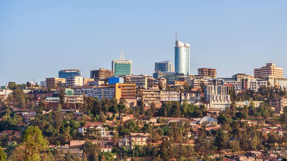 Panoramic view at the city bussiness district of Kigali, Rwanda, 2016