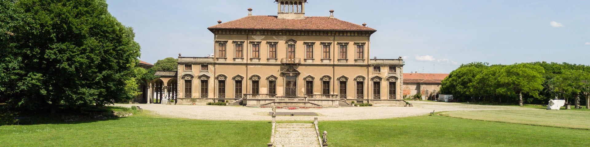 Villa Bagatti Valsecchi, villa, vista aerea, ottocento, villa italiana, Varedo, Monza Brianza, Lombardia Italia