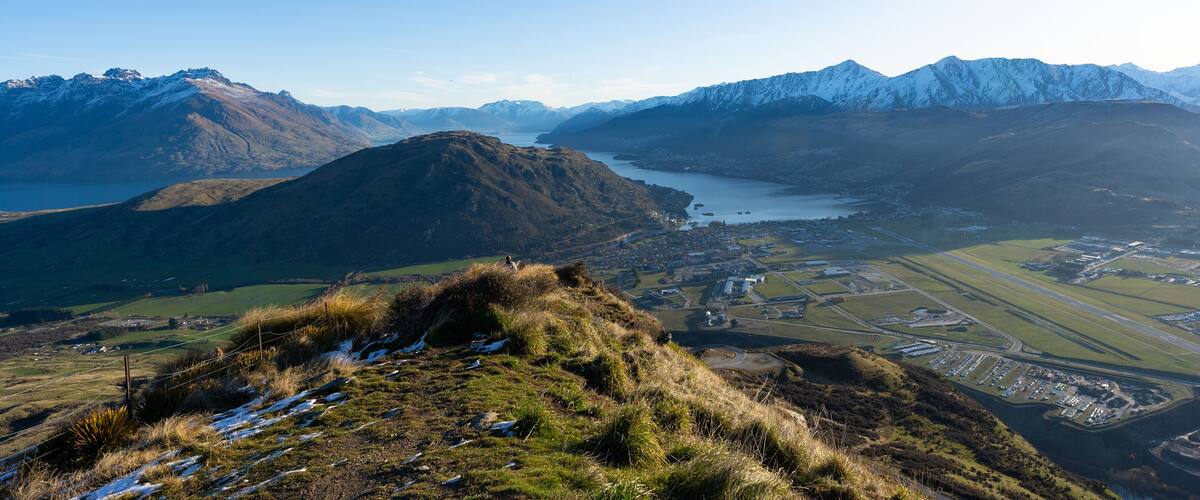 Looking towards Frankton and Queenstown from The Remarkables