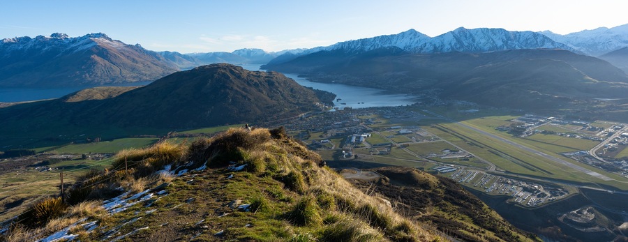 Looking towards Frankton and Queenstown from The Remarkables