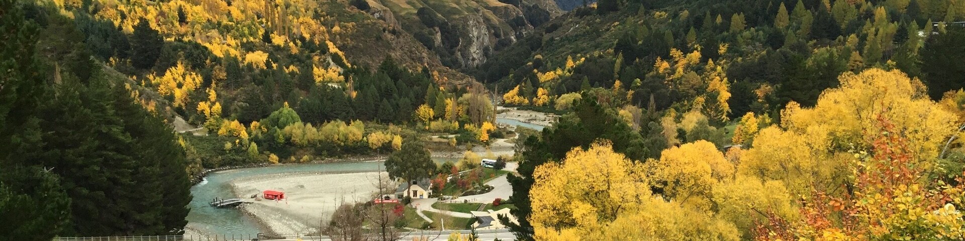 Colours of autumn at Arthur's Point, Shotover Gorge, Queenstown, New Zealand
Be sure to ride the Shotover Jet jet-boats when visiting Queenstown.