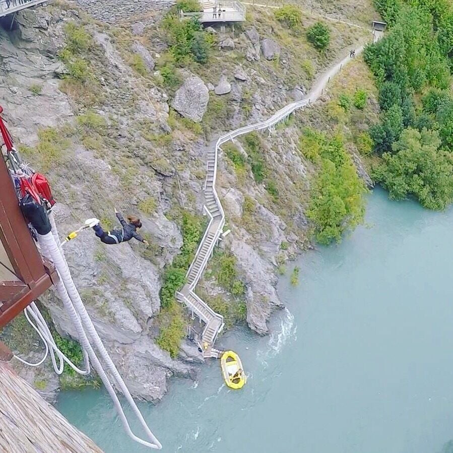 Bungee jumping off Kawarau Bridge Queenstown, best birthday ever! Taken with our GoPro #LifeAtExpedia