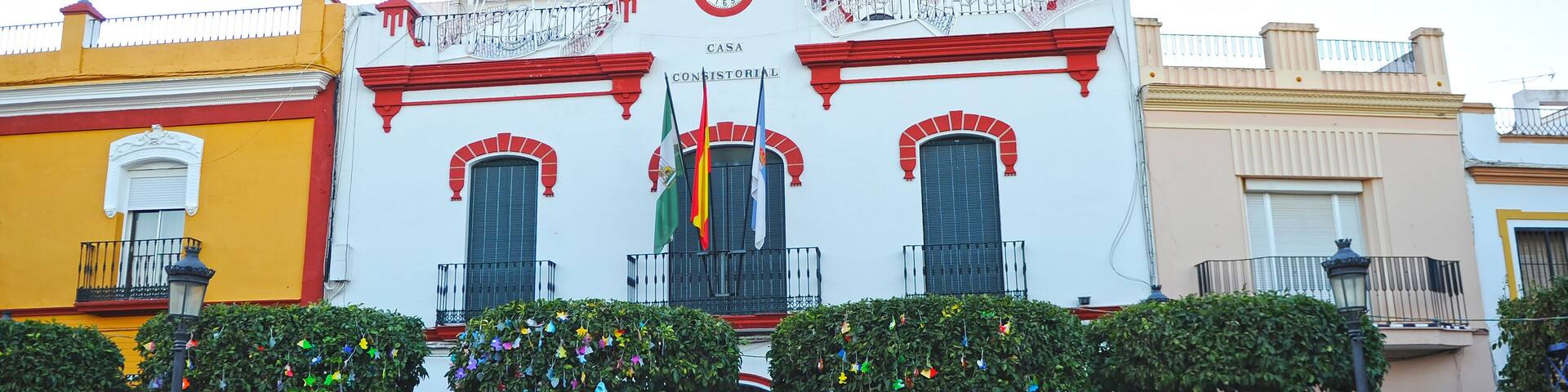 Town Hall of La Algaba, consistorial house (Casa Consistorial), village in the province of Seville, Andalusia, Spain