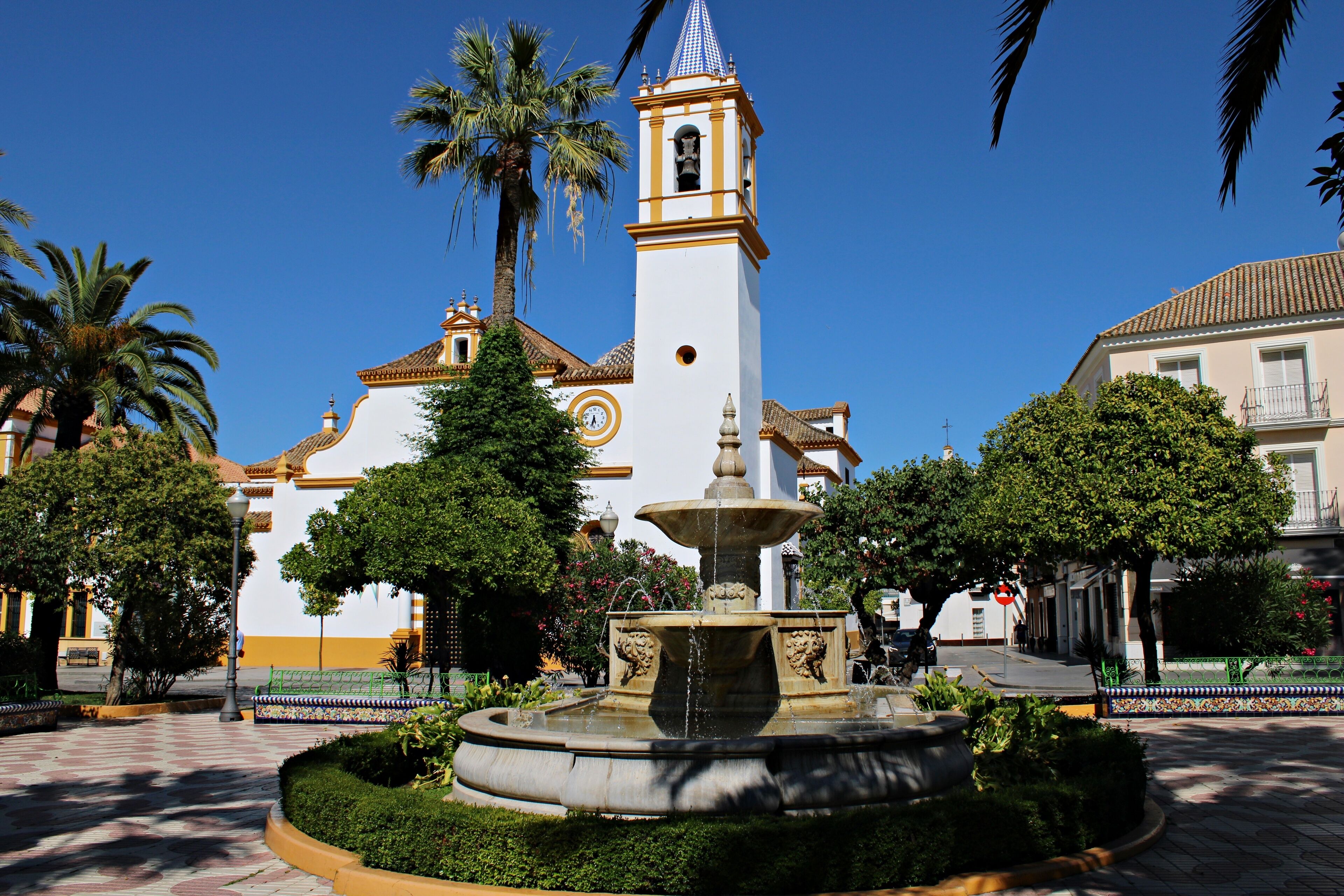Plaza de Los Jardines en Dos Hermanas, Sevilla. España