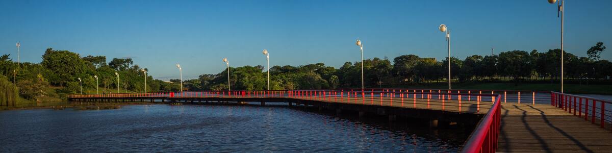 São José do Rio Preto, SP, Brazil - Panoramic view from the deck of the municipal dam