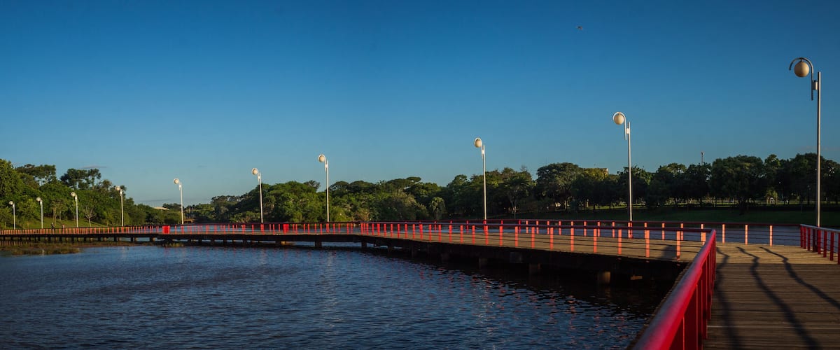 São José do Rio Preto, SP, Brazil - Panoramic view from the deck of the municipal dam