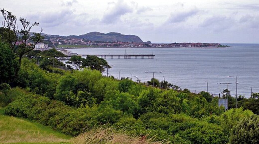 Colwyn Bay From Eirias Park Showing the pier, with Rhos on Sea behind and the Great and Little Ormes in the far distance