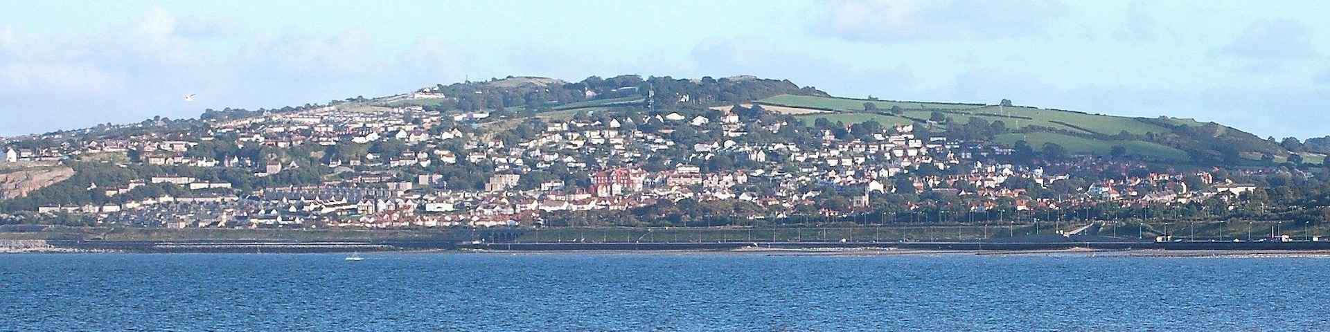 Old Colwyn in Colwyn Bay viewed from the Promenade in Rhos On Sea is part of Conwy County Bourough in northern Wales