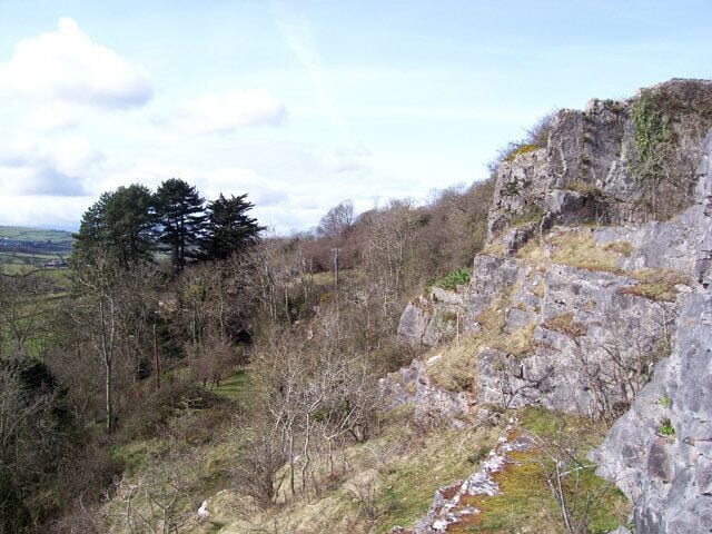 Limestone cliffs Cliffs all along the southern margin of the hills are the result of historical quarrying. Not natural, but very rugged!