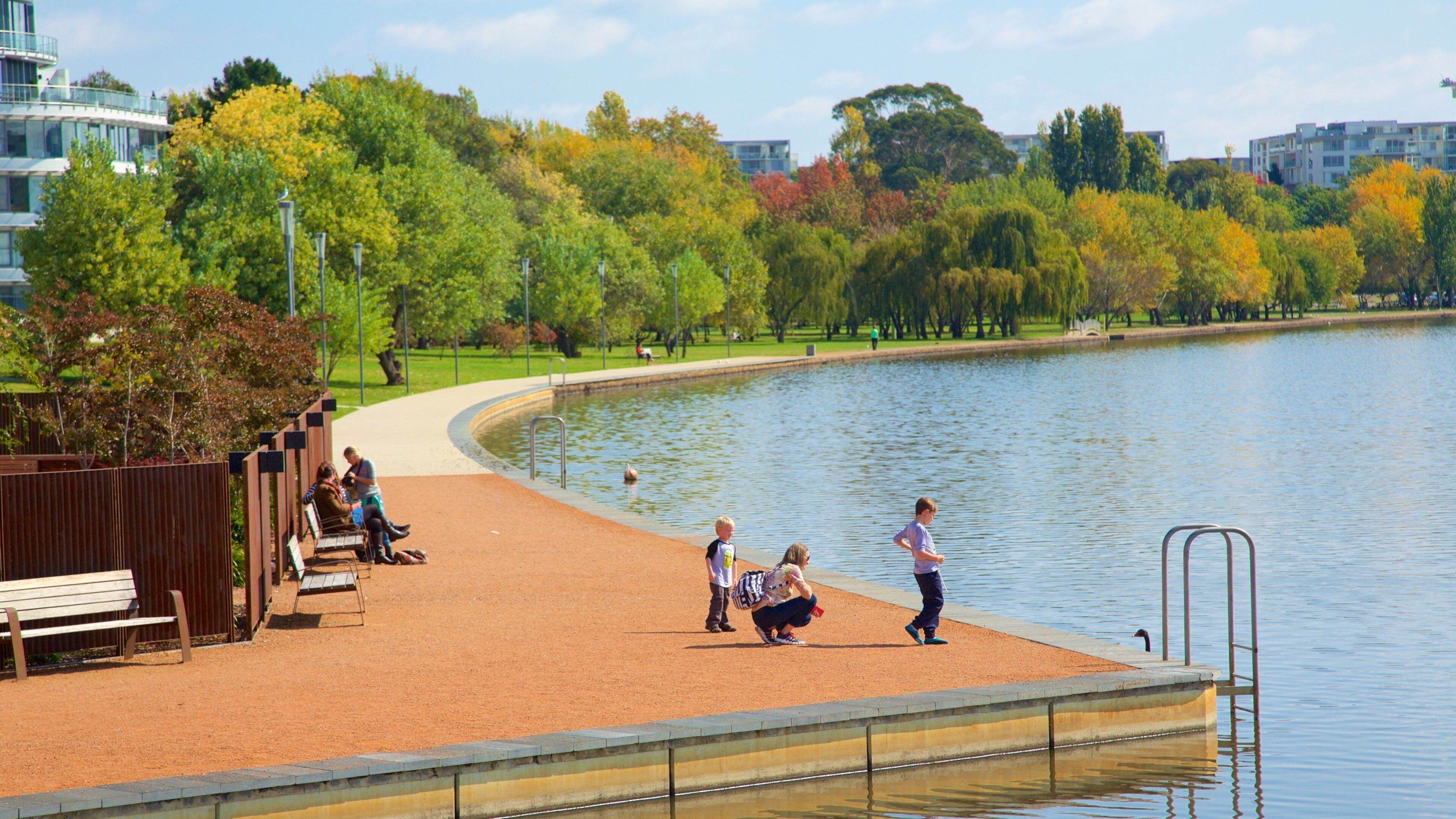 Kingston which includes a lake or waterhole and a garden