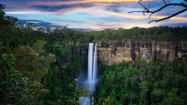 Flowing River in Fitzroy water Falls in Bowral NSW Australia beautiful colourful cloudy skies lovely waterfalls