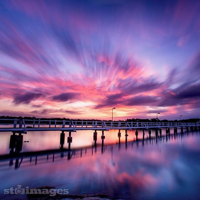 A nice dash of colour over the footbridge at #SouthWestRocks #stimages2016roadtrip #seeaustralia #Sunsets 