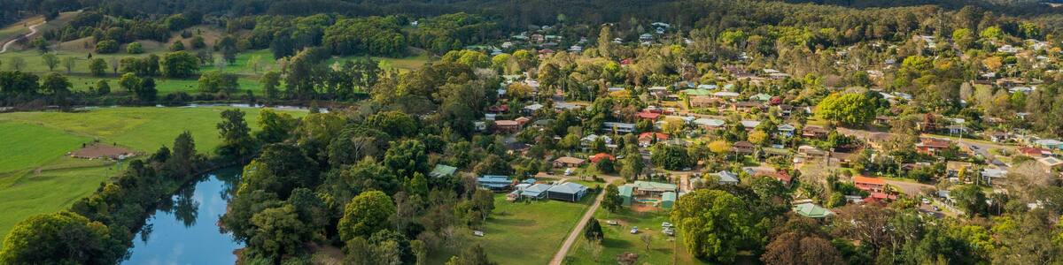 Bellingen which includes landscape views, a small town or village and a river or creek