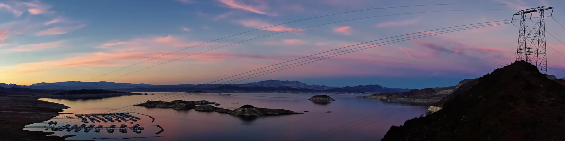 Low light panorama at Hoover Dam/Lake Mead.