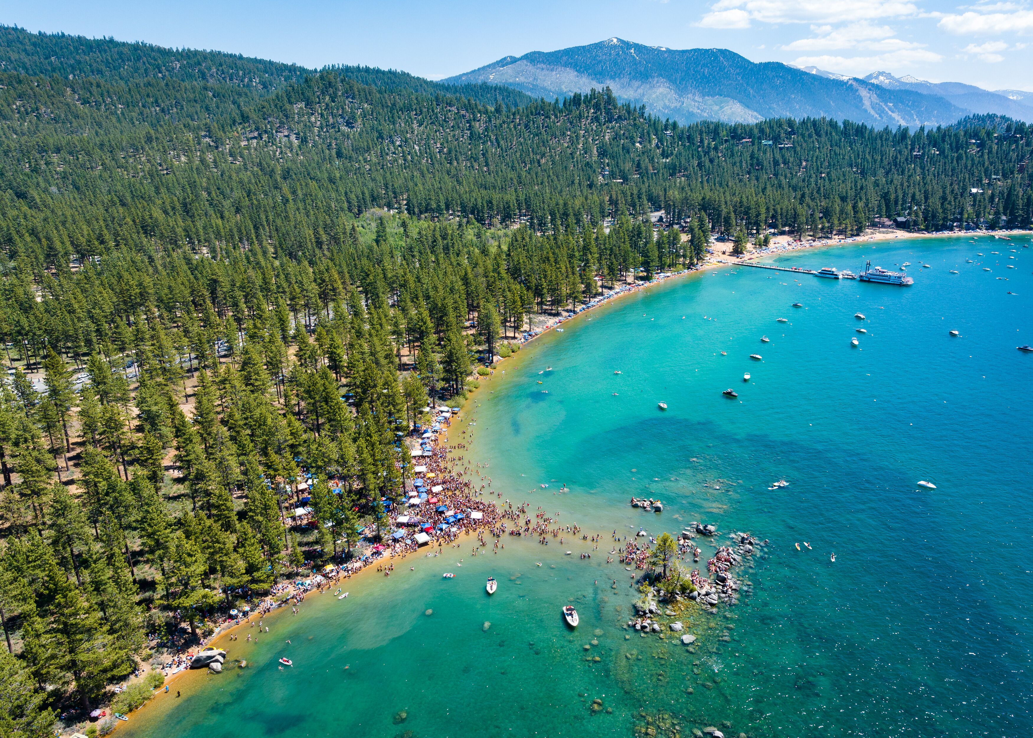Lake Tahoe - 4th of July Party Crowds at Zephyr Cove