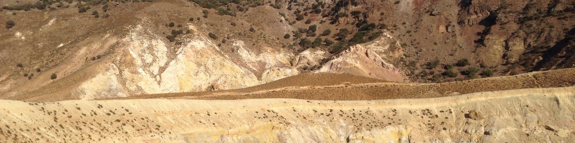 In nisyros you can actually visit the volcano and walk inside . You can smell and sea the air coming out !! Nisyros , Greece