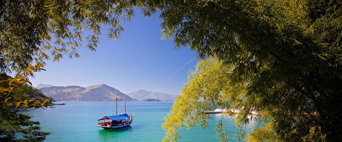 Angra dos Reis mostrando vista della costa, paesaggio tropicale e giro in barca