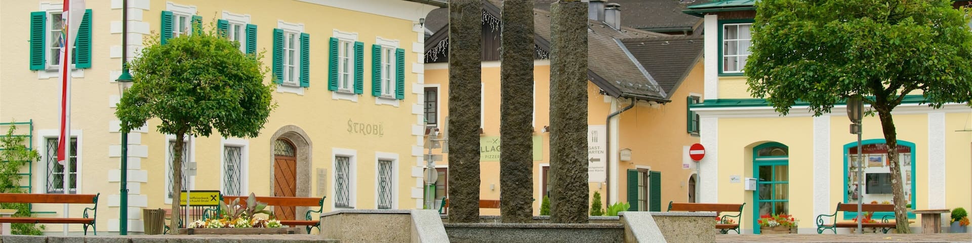 Strobl showing heritage elements and outdoor art