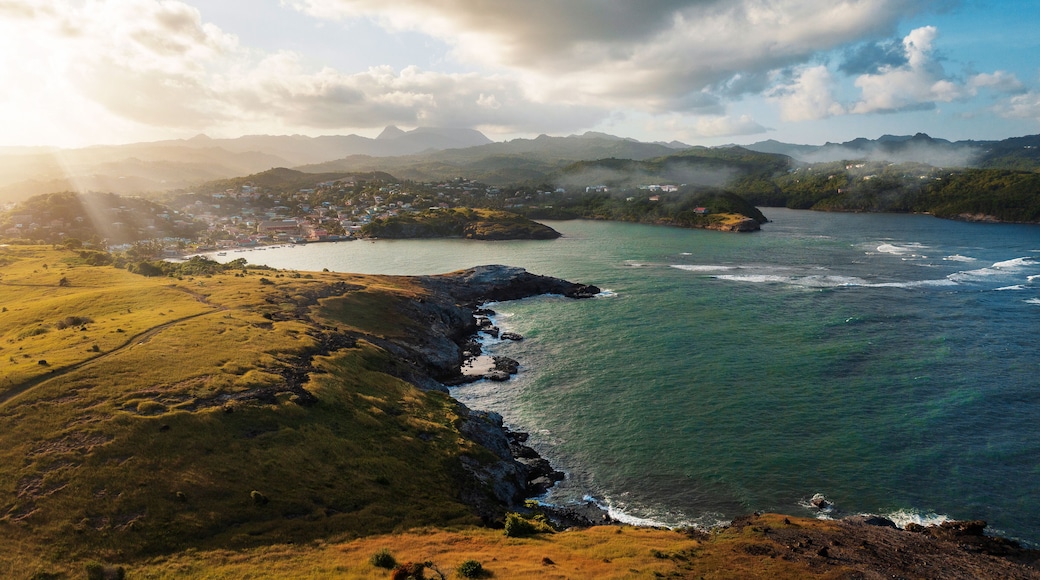 view of the coast of Micoud St Lucia from the sea